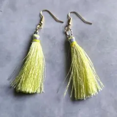 タッセル　ピアス　イエロー　アクセサリー　着物　イヤリング　簪　浴衣