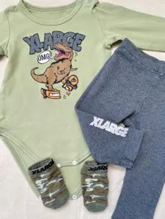 【3点セット】XLARGE KIDS ロンパース・パンツ・靴下 80cm