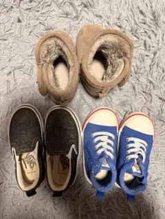 子供用シューズ　ブーツ　セット ベージュ 黒 青