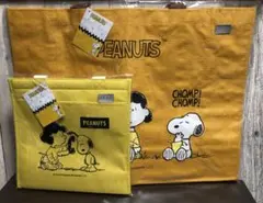 未使用品 スヌーピー ビッグスクエアバッグ & ポケット付き保冷温バッグ　セット