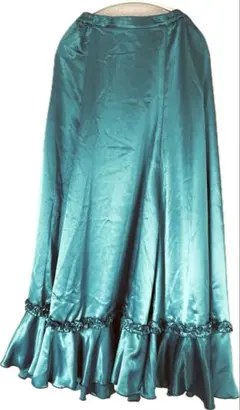 フラメンコ衣装　ターコイズ フリル付きペチコート