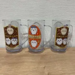 ちいかわ黒ビア風ドリンク　ジョッキカップ　ちいかわ　はちわれ　うさぎ　3点セット