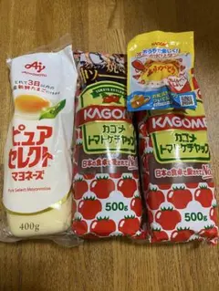 カゴメ　トマトケチャップ　味の素　ピュアセレクト　マヨネーズ　お絵描きキャップのサムネイル