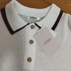 STERNY 新品　長袖ニット襟付き ホワイト Mサイズ
