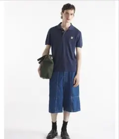 メゾンキツネ ポロシャツ ネイビー 美品 maison kitsune