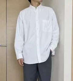 〈GU〉白ボタンダウンシャツ 長袖のサムネイル