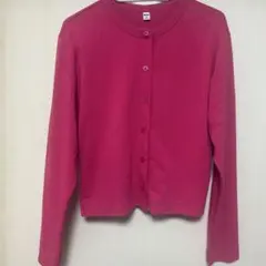 【送料込】UVカットジャージークルーネックカーディガン ピンクMサイズ