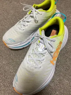 HOKA ホカ ボンダイX 27.5cm ホワイト×イエロー ランニングシューズ