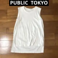 【最終価格】PUBLIC TOKYO アシメ　ホワイト　ココTEE ノースリーブ