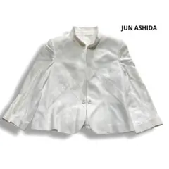 JUN ASHIDA レーヨン ジャケット 1B ホワイト スタンドカラー