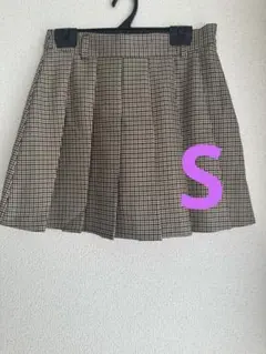 GU チェック柄ミニプリーツスカート　S