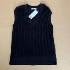 【タグ付き】AZUL by MOUSSY ブラックニットベスト F