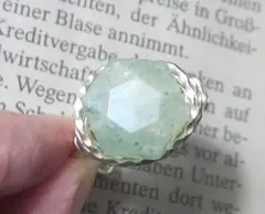 グリーンアベンチュリン六芒星リング☆指輪GOLD天然石ハンドメイド