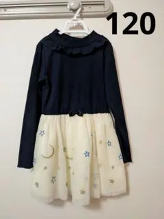 女の子 ワンピース ドレス ネイビー 発表会 サイズ120