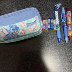 スティッチ ペンケース 文房具セット レトロ　レア　ディズニー　ボールペン
