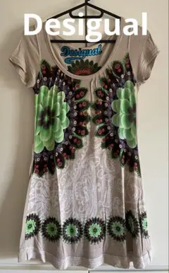 Desigual フラワープリント チュニック 半袖