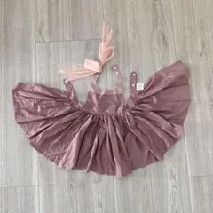 マールマール　フリル付きピンクエプロン　70 80 90