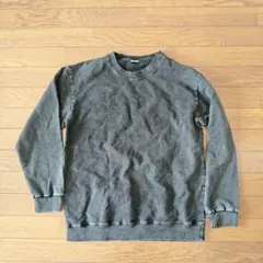 長袖スウェット ブラック ウォッシュ加工 メンズのサムネイル