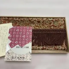 川島織物 瑞鳥唐草テーブルセンター 絹製　金（銀）糸　共箱入りのサムネイル