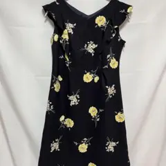 BE RADIANCE ワンピース　花柄　黒　ノースリーブ　二次会　　5605のサムネイル