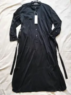 新品UNIQLO U マーセライズコットンベルテッドワンピース ワイドシルエット