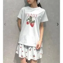 いちごワンポイントTシャツ＆ショートパンツSET