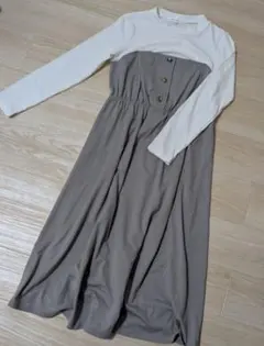 【未使用に近い】Madresstyle マタニティ ワンピース 授乳 グレージュ