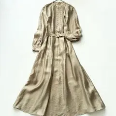 【美品】ルルウィルビー　近年モデル レース マキシ丈ワンピース 1 ベルト付き