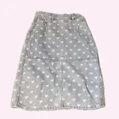 DIESEL ミモレ丈 ハート デニム スカート サイズ24のサムネイル