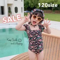 売り切りセール！残りわずか　ベビー　キッズ　花柄　ワンピース　水着　120