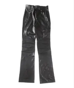 ZARA レザーパンツ 未使用級 ブラック バイカーパンツ モード デザイン