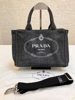 PRADA プラダ カナパ デニム ブラック 1BG439 ギャランティ付 - メルカリ