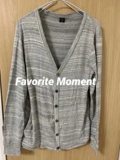 長袖カーディガン　メンズ　灰色　Favorite Moment②