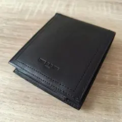【美品】コムサデモード サック 二つ折り 財布 レザー ブラック