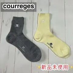 ✨新品未使用✨courreges レディースソックス２点セット　ロゴ　22-24のサムネイル
