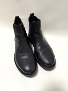 て*ん様 本革 メンズ ショートブーツ ブラック 26センチ