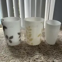 【ニトリ】葉柄の透明プラスチックダストボックス（ゴミ箱）3点※お値下げ不可