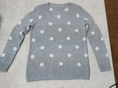 Gap グレー ドット柄 ニットセーター Lサイズ