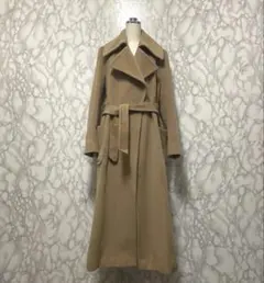 極上品　Max Mara デザインロングコート　カシミヤ混合　ガウン　イタリア製