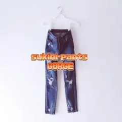 GORGE　ゴージ　ストレッチ　美脚　ダメージ　デニム　スキニーパンツ　Sのサムネイル