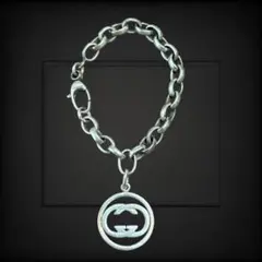 グッチ ブレスレット シルバー ロゴ デカロゴ チャーム メンズ お兄系 