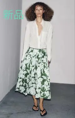 新品タグ付13600円！ZARA ザラ＊プリーツフラワースカート　S