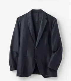 新品 麻混からみ織りドライジャケット ダークネイビー A5 M セットアップのサムネイル