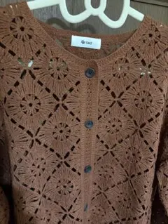 新品☆SM2 ☆レース編みブラウン☆カーディガン