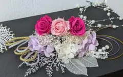 sale☆166 華やか髪飾り　プリザーブドフラワー　21点セット