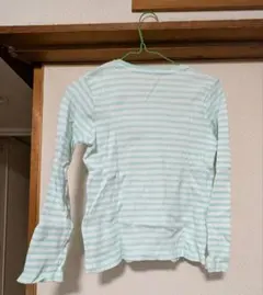 長袖カットソー ミントグリーン ストライプ