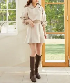 MAJESTIC LEGON フードスウェットフレアーワンピース