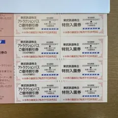 匿名配送　東武動物公園特別入園券4枚＋アトラクションパス優待割引券4枚のサムネイル