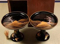 波に鶴 金銀蒔絵 高月一対 木箱 木製漆器 高坏 高槻 菓子器 【MA743】 2026年最新】高坏器の人気アイテム - メルカリ