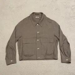 LIDNM ガンクラブチェックジャケット　ブラウンミックス　短丈